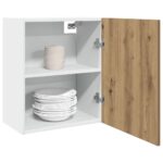 Provira Hangkasten 2 st 50x31x60 cm bewerkt hout artisanaal eikenkleur