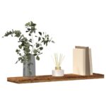 Provira Wandschappen 4 st 40x10x1,5 cm bewerkt hout oud houtkleurig