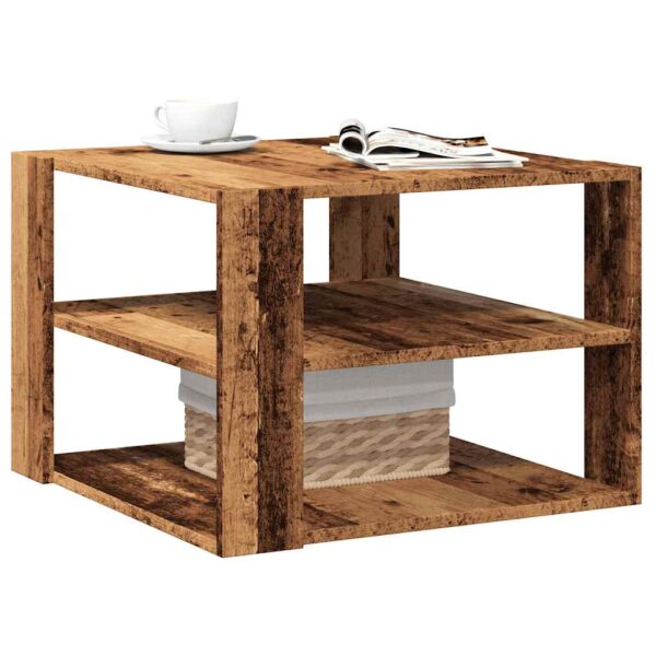 Provira Salontafel 58x58x40 cm bewerkt hout oud houtkleurig