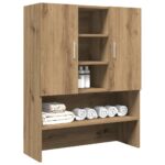 Provira Wasmachinekast 70,5x25,5x90 cm artisanaal eikenkleur