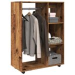Provira Kledingkast 80x40x110 cm bewerkt hout oud houtkleurig