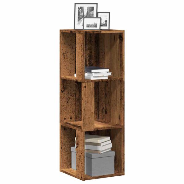 Provira Hoekkast 33x33x100 cm bewerkt hout oud houtkleurig