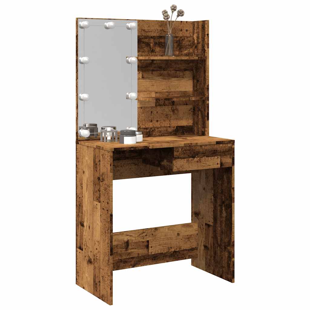 8721158443106_m_en_hd_1 Provira Kaptafel met LED-verlichting 74,5x40x141 cm oud houtkleurig - Image 1