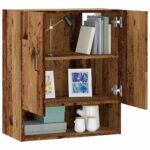 Provira Wandkast 60x31x70 cm bewerkt hout oud houtkleurig