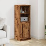 Provira Hoge kast 36x35,5x103,5 cm bewerkt hout oud houtkleurig