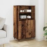 Provira Hoge kast 60x36x110 cm bewerkt hout oud houtkleurig