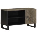 Provira Tv-meubel 80x33x46 cm massief mangohout zwart