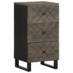 Provira Dressoir 40x33x75 cm massief mangohout zwart