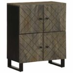 Provira Dressoir 60x33x75 cm massief mangohout zwart