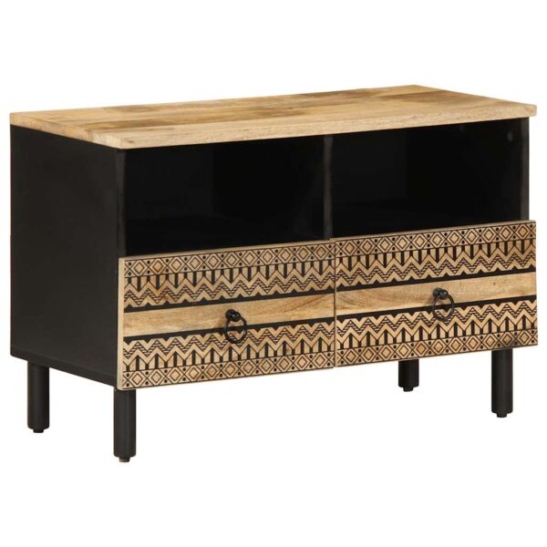 Provira Tv-meubel 70x33,5x46 cm massief ruw mangohout zwart