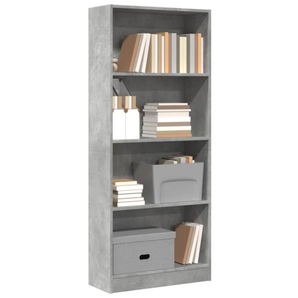Provira Boekenkast 60x24x143 cm bewerkt hout betongrijs