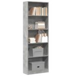 Provira Boekenkast 60x24x176 cm bewerkt hout betongrijs