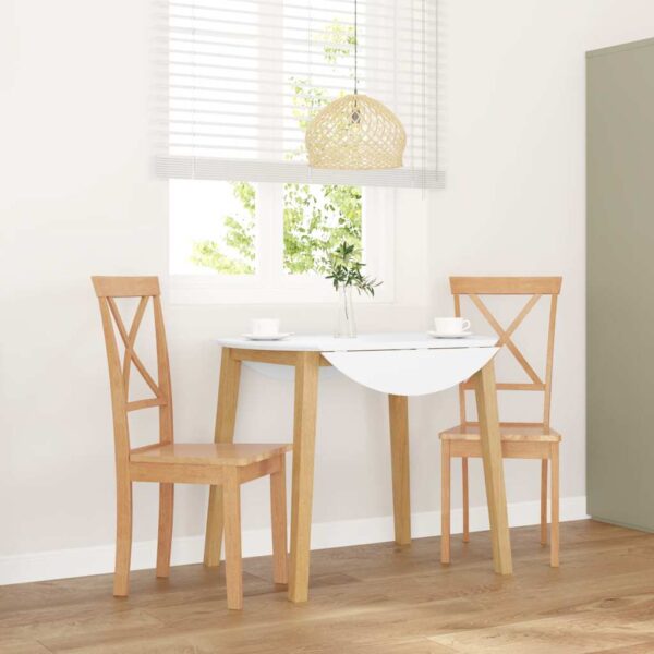 Provira Eetkamerstoelen 2 st massief hout rubber