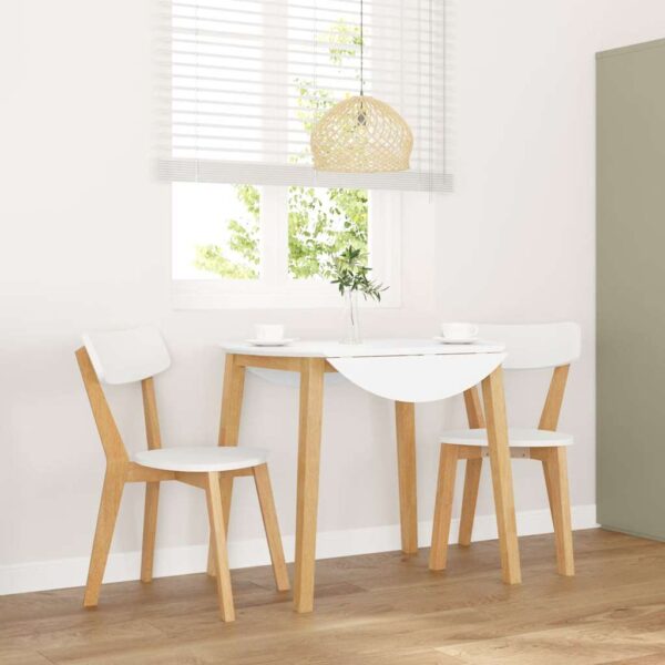 Provira Eetkamerstoelen 2 st massief hout rubber