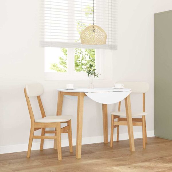 Provira Eetkamerstoelen met kussens 2 st massief hout rubber