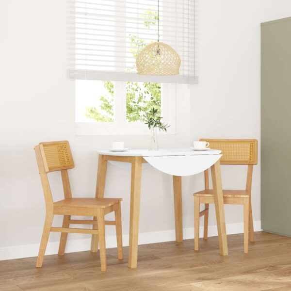 Provira Eetkamerstoelen 2 st massief hout rubber