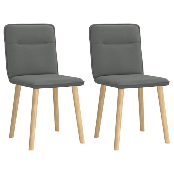 Provira Eetkamerstoelen 2 st stof donkergrijs