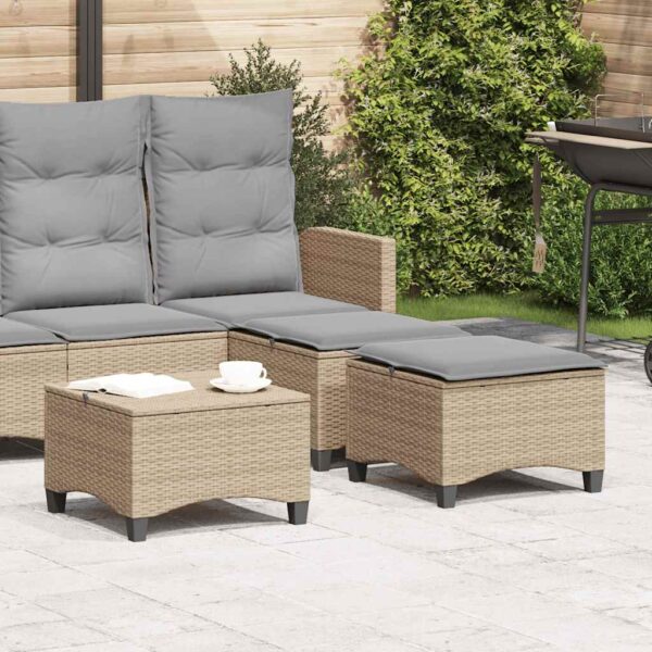 Provira Tuinkrukken met kussens 2 st 55x55x36 cm poly rattan beige