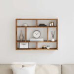 Provira Wandschap 75x16x55 cm bewerkt hout oud houtkleurig