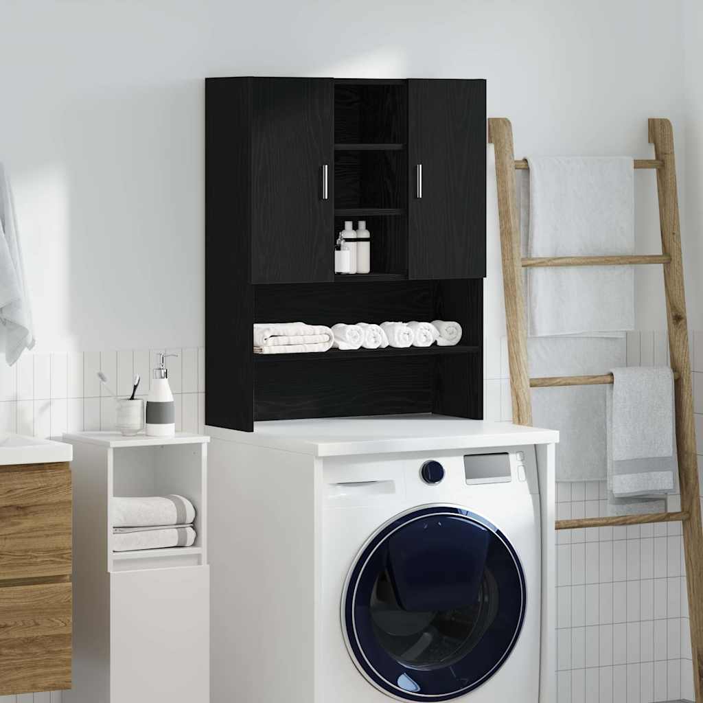 8721158724694_m_en_hd_1 Provira Wasmachinekast 70,5x25,5x90 cm zwart eikenkleurig - Image 1