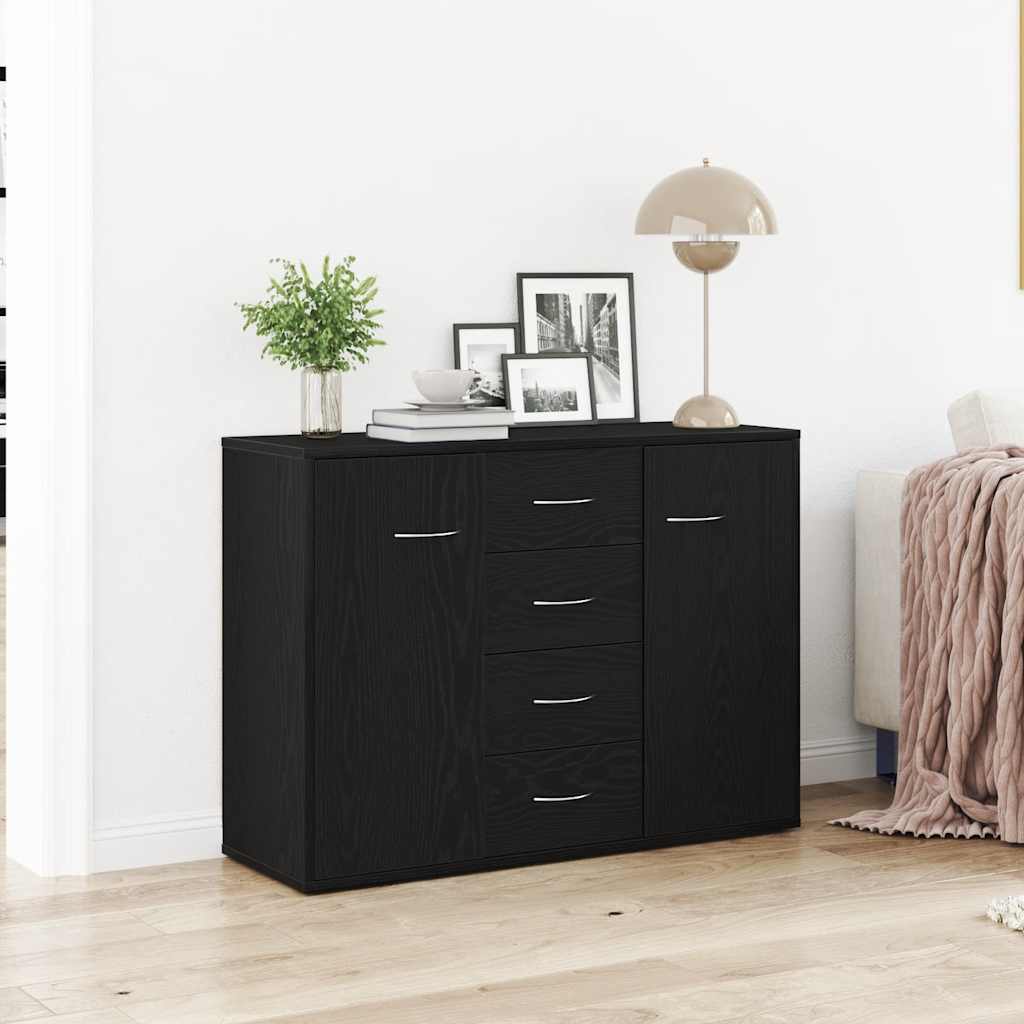 8721158768513_m_en_hd_1 Provira Dressoir 88x30x64 cm bewerkt hout zwart eikenkleurig - Image 1