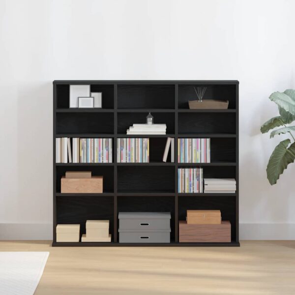 Provira CD-kast 100,5x23x89,5 cm bewerkt hout zwart eikenkleurig