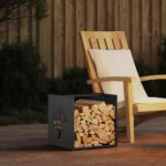 Provira Brandhoutrek 40x40x40 cm koudgewalst staal zwart