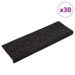 Provira Trapmatten zelfklevend 30 st 65x21x4 cm zwart